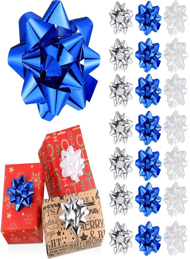 Yilloog 24 Pack Christmas Bows for Gift Wrapping Ribbon Gift Bows Assorted Self Adhesive Christmas Star Ribbon for Xmas Presents and Holiday Gifts(4 Inch,Novelty) - Image 1